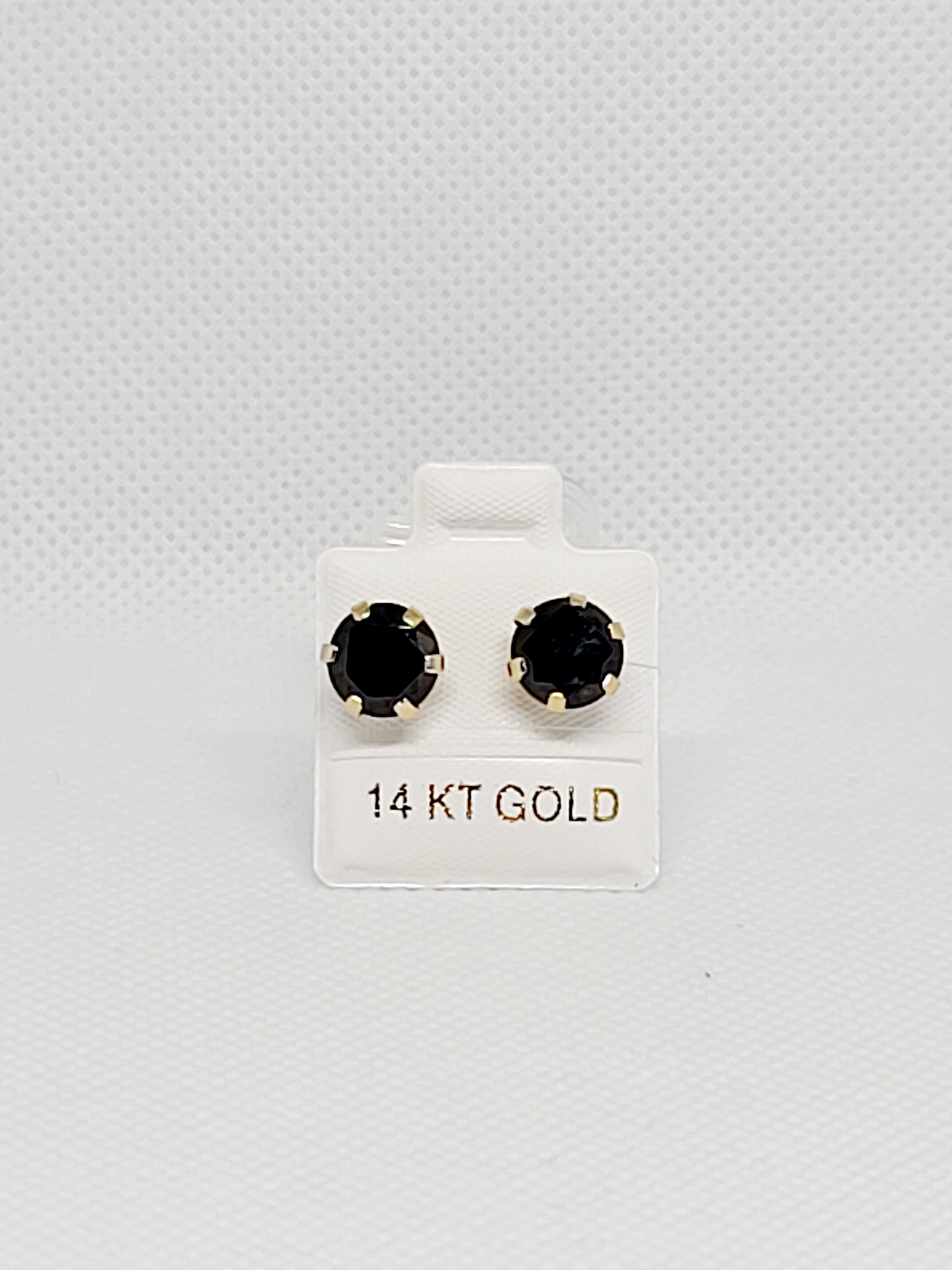 14k Yellow Gold Ruby Round Stud Earrings 6mm