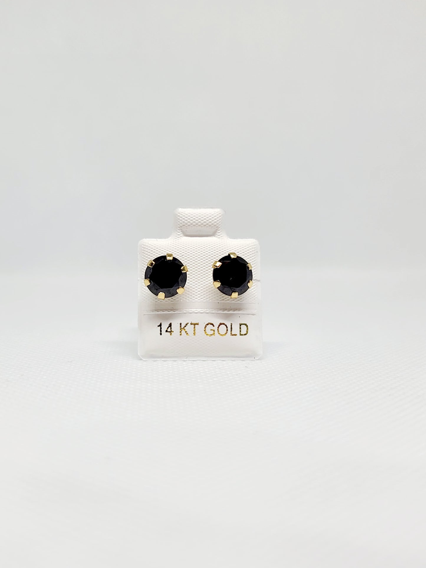 14k Yellow Gold Ruby Round Stud Earrings 6mm