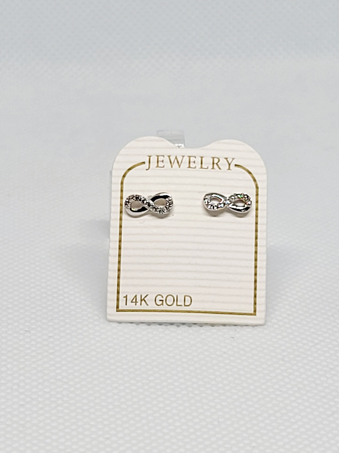14k White Gold Infinity Earrings