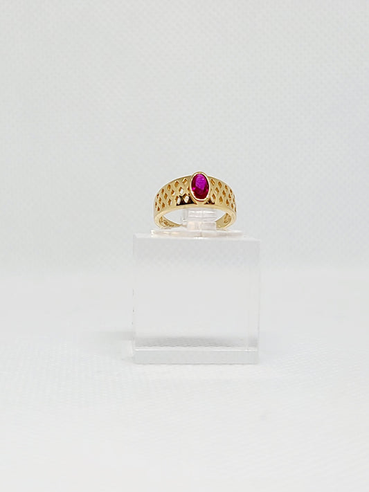 14k Child's Red Zircon Ring