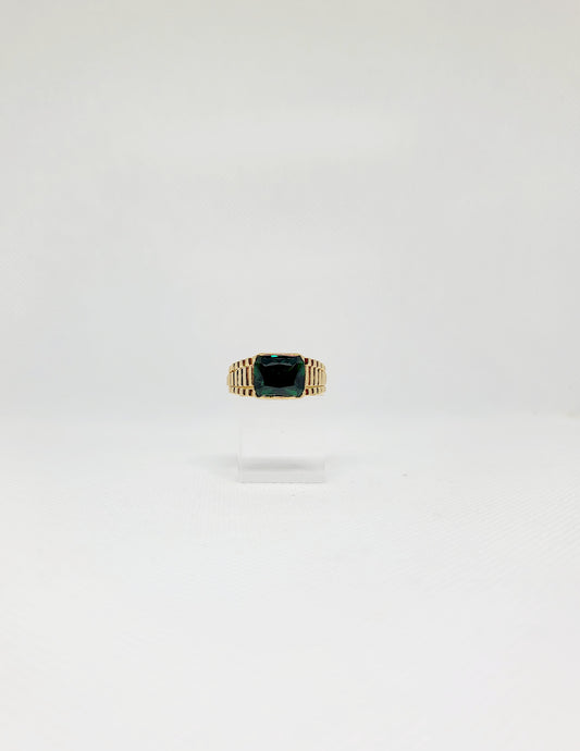 14k Men's Emerald Green Ring