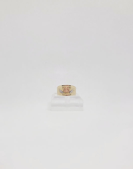 Anillo Tri-Tono Rosa Mujer 14k