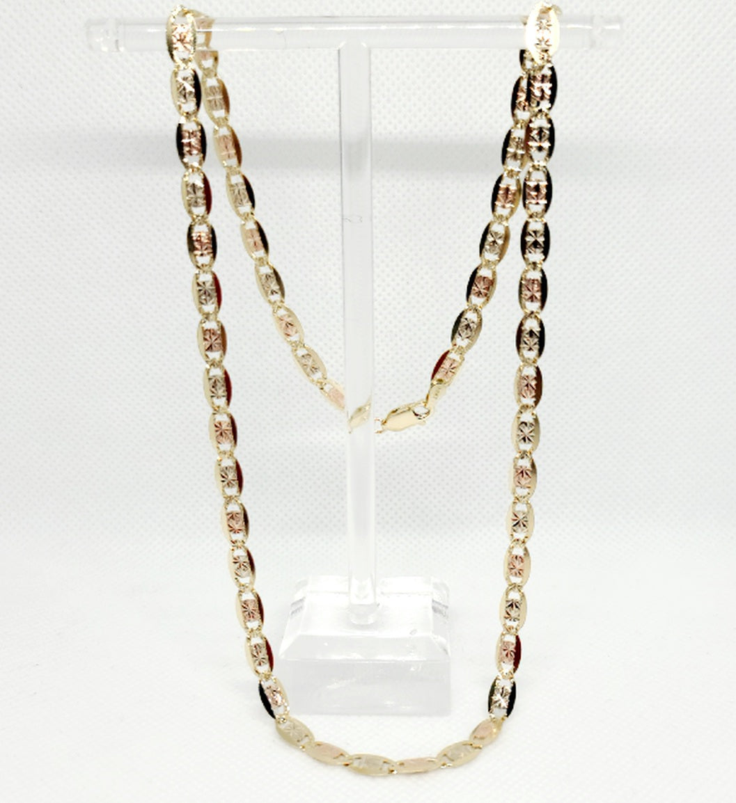 14k Valentino 3-Tone Chain