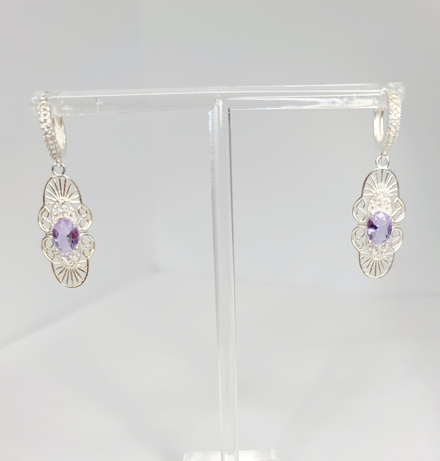 .925 Lavander Huggie Earrings