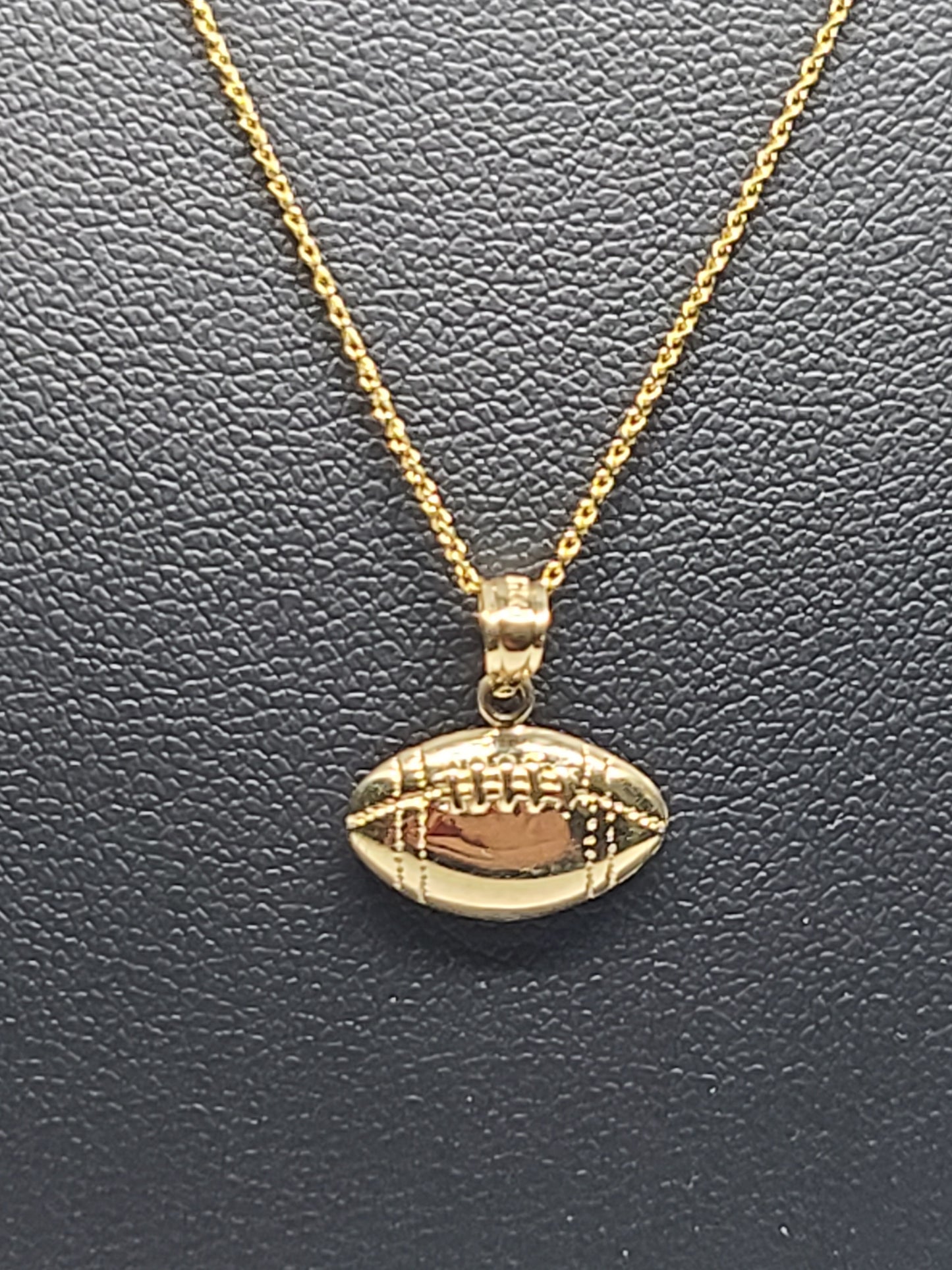 14k Football Pendant & Necklace