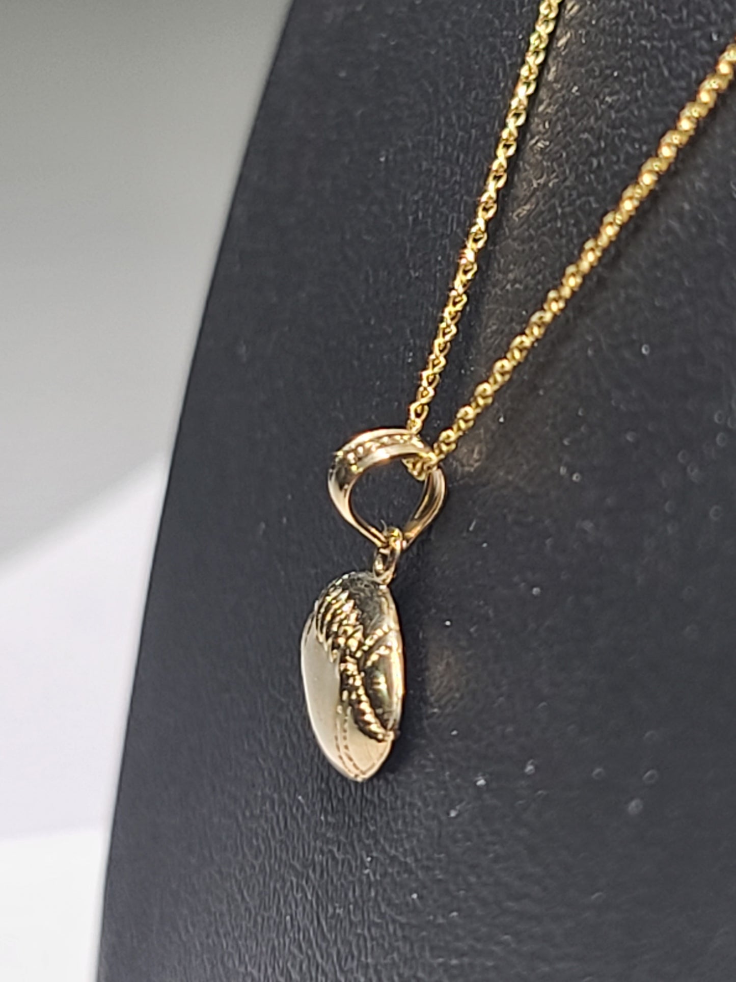 14k Football Pendant & Necklace