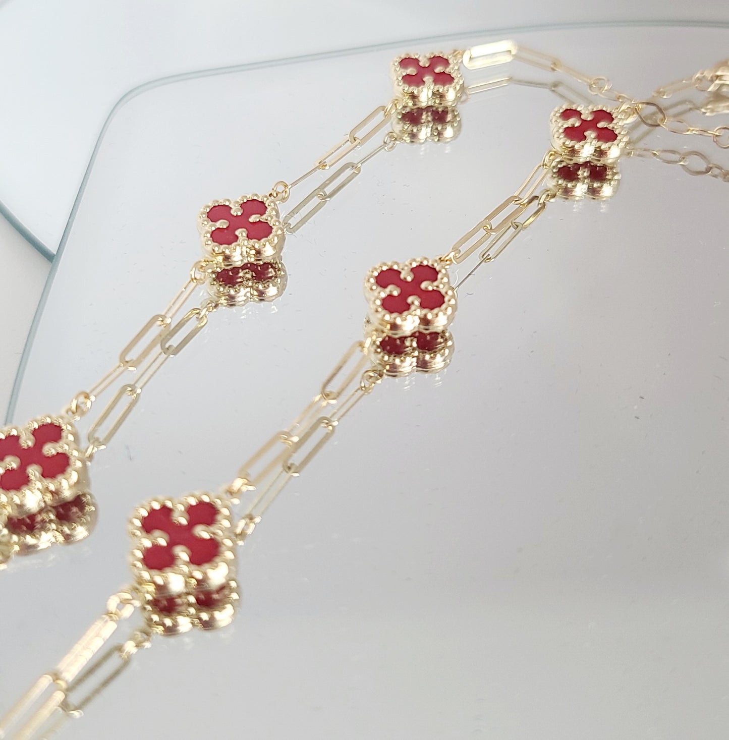 14K Four-leaf Clover Anklet