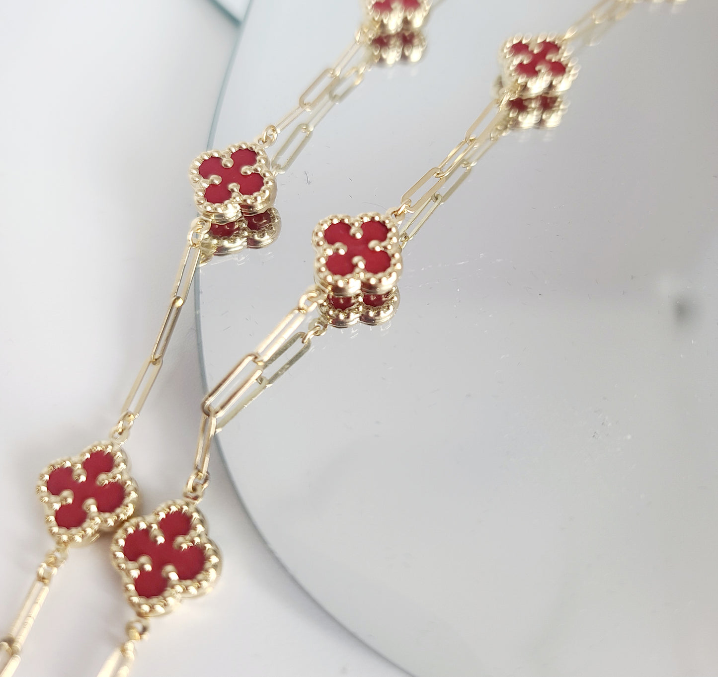 14K Four-leaf Clover Anklet