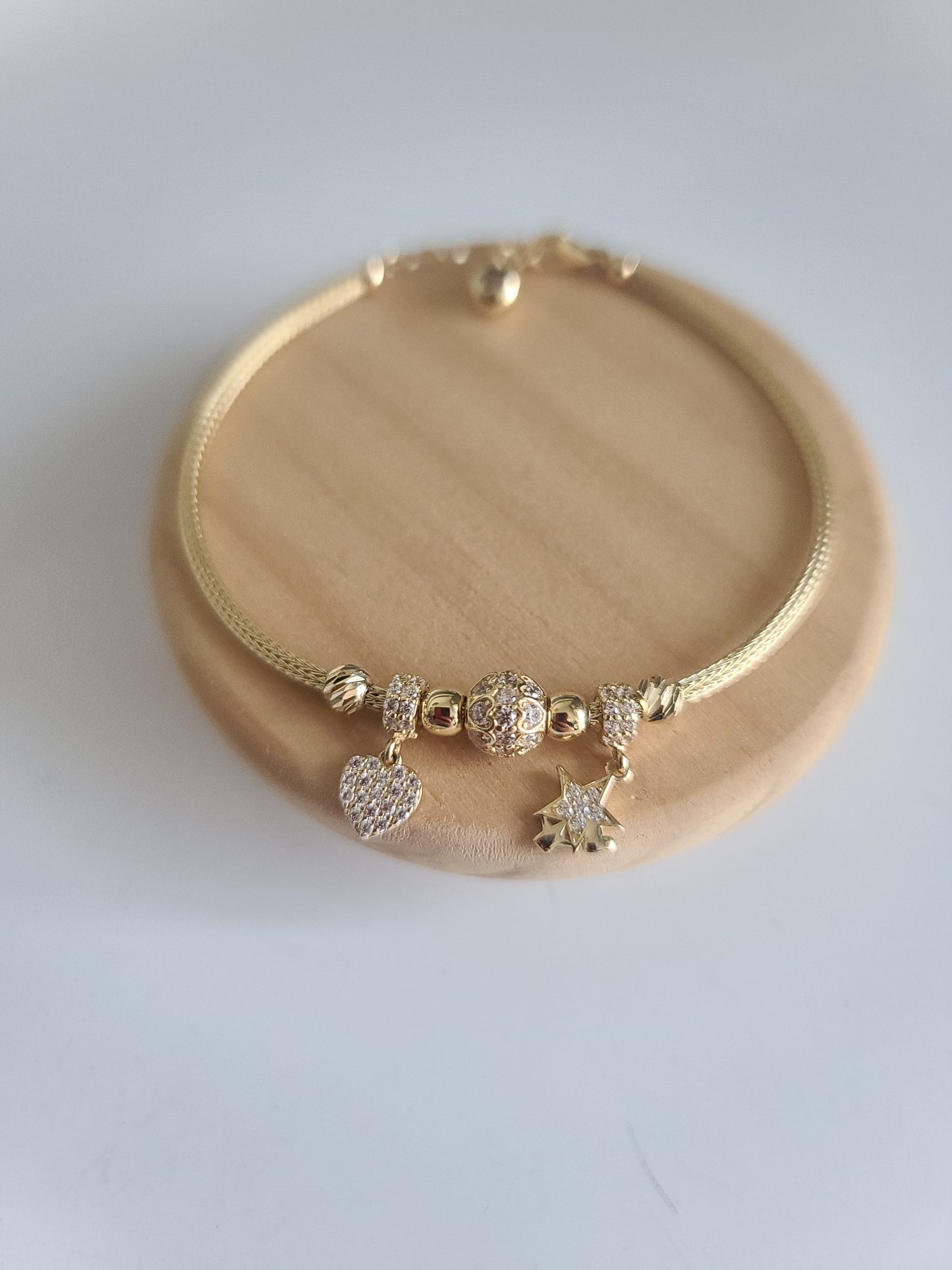 14K Charm Bracelet 3mm